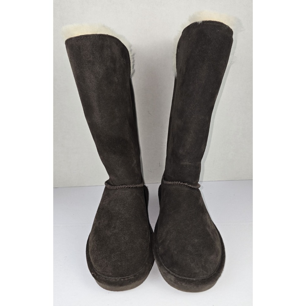 Bearpaw Faux Fur Winter Boots Women's Size 7 Brown Suede Cozy Cold Weather